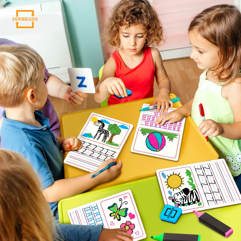 Scribbledo Double Sided Whiteboard 9â€x12â€ Story Lined Dry Erase Board for Kids Writing Board Age 3-5 Practice Drawing Small White Board Teacher Elementary Grade 1 Kindergarten Preschool - Image 3